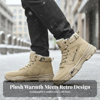 Men's Winter Boots, Fleece Lined, Warm, PU Upper, Rubber Sole, Lace-Up, Youth, Cold Weather