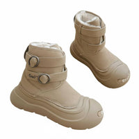Winter Plush Lined Boots, Thick Sole, Waterproof, Unisex Warm Shoes, relaxed design