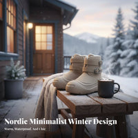 Winter Plush Lined Boots, Thick Sole, Waterproof, Unisex Warm Shoes, relaxed design