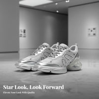 Dad Sneakers, Bubblegum Series, 2nd Gen, Silver Thick Sole, Breathable, Height Boost, Women's Sports Shoes