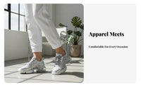 Dad Sneakers, Bubblegum Series, 2nd Gen, Silver Thick Sole, Breathable, Height Boost, Women's Sports Shoes