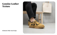 Chunky Men's Shoes, Hook-and-Loop Slip-On, Bread Style, Breathable Suede, Relaxed Trend
