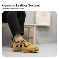 Chunky Men's Shoes, Hook-and-Loop Slip-On, Bread Style, Breathable Suede, Relaxed Trend