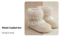 High-Top Plush Winter Boots, Women's Warm Lace-Up, Korean Style, Youthful Chic