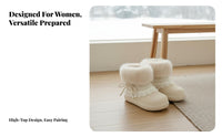 High-Top Plush Winter Boots, Women's Warm Lace-Up, Korean Style, Youthful Chic