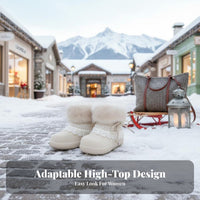 High-Top Plush Winter Boots, Women's Warm Lace-Up, Korean Style, Youthful Chic