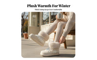 High-Top Plush Winter Boots, Women's Warm Lace-Up, Korean Style, Youthful Chic