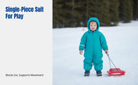 Outdoor Kids Ski Jumpsuit, Winter, Fully Heat-Sealed, Waterproof, Thick Fleece, Breathable