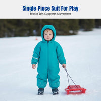 Outdoor Kids Ski Jumpsuit, Winter, Fully Heat-Sealed, Waterproof, Thick Fleece, Breathable