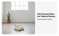 Chic Platform Athletic Shoes, Thick Sole Cream Sneakers, Korean Style, Autumn Collection, Women's Versatile Bread Shoes