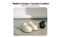 Chic Platform Athletic Shoes, Thick Sole Cream Sneakers, Korean Style, Autumn Collection, Women's Versatile Bread Shoes