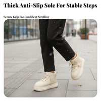 Women's Retro Winter Boots, Chunky Sole, Plush Lining, Cute Big Head Short Boots