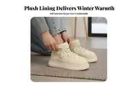 Women's Retro Winter Boots, Chunky Sole, Plush Lining, Cute Big Head Short Boots