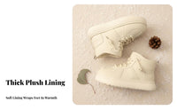 Women's Retro Winter Boots, Chunky Sole, Plush Lining, Cute Big Head Short Boots