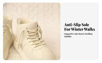 Women's Retro Winter Boots, Chunky Sole, Plush Lining, Cute Big Head Short Boots