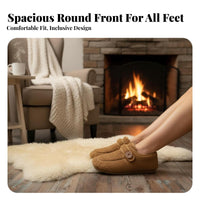 Retro Plush Flat Women's Shoes, Old Beijing Fabric Loafers, Warm Round Toe Shoes