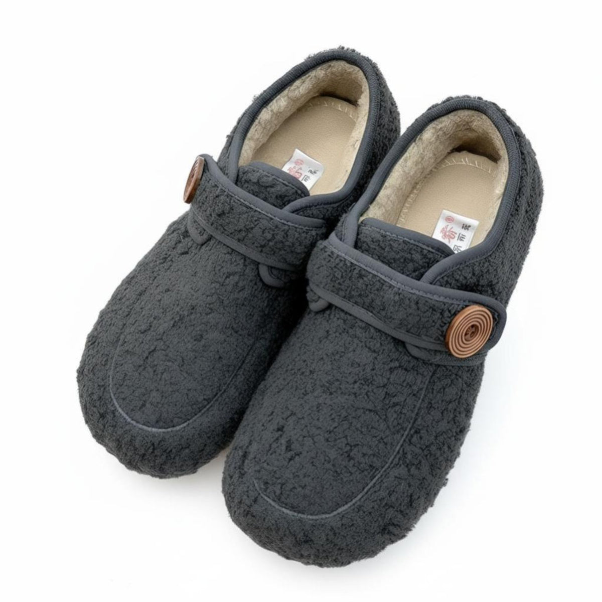 Retro Plush Flat Women's Shoes, Old Beijing Fabric Loafers, Warm Round Toe Shoes