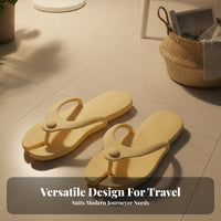 Portable Travel House Shoes, Foldable, Non-Slip, Bathroom, Unisex, Random Color