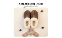 Capybara Plush House Shoes, Closed Toe, Thick Sole, Furry Winter Boots for Women