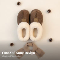 Capybara Plush House Shoes, Closed Toe, Thick Sole, Furry Winter Boots for Women