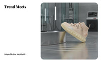 High Top Elevated Sole Shoes, Unisex, Deconstructed functional design, Downtown trend, Lace-Up