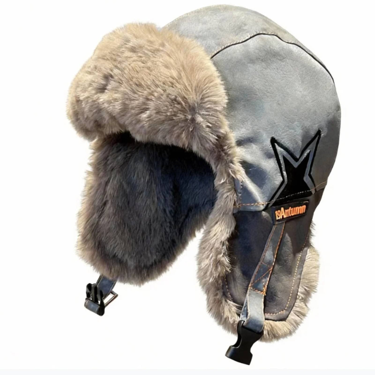 Winter Earflap Trapper Hat, Unisex Faux Leather, Thick Fleece Lined, Windproof, Outdoor Cycling, Skiing