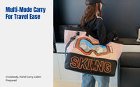 Large Capacity Crossbody Bag, Multifunctional Sports Storage, Men's Gym Duffel, Ski Equipment Handbag, Cartoon Design, Oxford