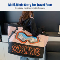 Large Capacity Crossbody Bag, Multifunctional Sports Storage, Men's Gym Duffel, Ski Equipment Handbag, Cartoon Design, Oxford