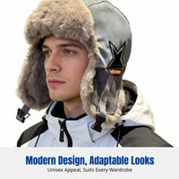 Winter Earflap Trapper Hat, Unisex Faux Leather, Thick Fleece Lined, Windproof, Outdoor Cycling, Skiing