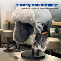 Winter Earflap Trapper Hat, Unisex Faux Leather, Thick Fleece Lined, Windproof, Outdoor Cycling, Skiing