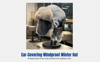 Winter Earflap Trapper Hat, Unisex Faux Leather, Thick Fleece Lined, Windproof, Outdoor Cycling, Skiing
