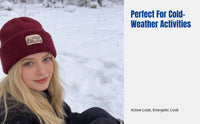 Knit Beanie, Wine Red, Double-Layer Warm Hat, USA-Inspired, Women's Winter Ski Cap, Breathable, Large Head Fit