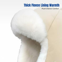 Thick Ushanka Hat, Fleece Lined Trapper, Windproof Ear Protection, Warm Winter Cap for Women