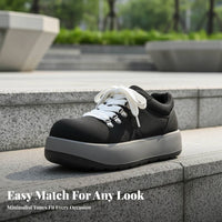 Youth Thick Sole Sneakers, Qdesign Wide Toe, Height Boost 8cm, Casual Men's Shoes, Unique Style