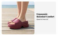 Elevated Slide Sandals for Women, Height Boost, Summer High Heel, Outdoor Beach