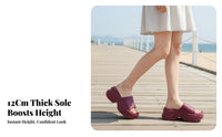 Elevated Slide Sandals for Women, Height Boost, Summer High Heel, Outdoor Beach