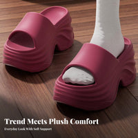 Elevated Slide Sandals for Women, Height Boost, Summer High Heel, Outdoor Beach