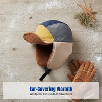 Winter Lambswool Earflap Hat, Multicolor Trapper Cap, Thick Warm Outdoor Headwear, Unisex, Skiing, Cycling