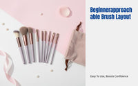 Makeup Brush Set, Soft Bristles, Eyeshadow, Powder, Foundation, Rosy, Define, Beginner Cosmetic Tools, Multi-Color, With Storage