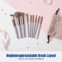 Makeup Brush Set, Soft Bristles, Eyeshadow, Powder, Foundation, Rosy, Define, Beginner Cosmetic Tools, Multi-Color, With Storage