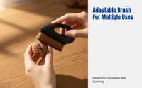 Portable Iron Shape Foundation Brush, Mini Soft Bristles, Dense Fiber, Polishing & Cleaning Tool for Makeup, Walnut, Bodhi