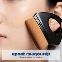 Portable Iron Shape Foundation Brush, Mini Soft Bristles, Dense Fiber, Polishing & Cleaning Tool for Makeup, Walnut, Bodhi