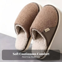 Men's Plush House Shoes, Winter Anti-Slip Indoor, Thick Fleece Lining, Comfortable Home Footwear, 2025