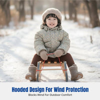 Kids Down Jacket, Thick Warm Hooded Coat, Windproof, Outdoor Skiing, European Style