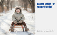 Kids Down Jacket, Thick Warm Hooded Coat, Windproof, Outdoor Skiing, European Style