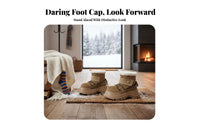 Chunky Toe Winter Boots, Teddy Bread Design, Unisex, Plush Lined, Thick Sole, High Top, Warm, Youth Style, Gray Brown
