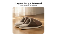 Men's Plush House Shoes, Winter Anti-Slip Indoor, Thick Fleece Lining, Comfortable Home Footwear, 2025