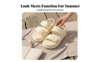 Elevated Hook-and-Loop Sandals, Women's Summer Roman Style, Casual Beach Shoes, Comfortable Thick Sole