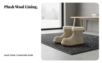 Suede Winter Boots, Fleece Lined, Anti-Slip Sole, Cute Round Toe, Warm Short Boots for Women