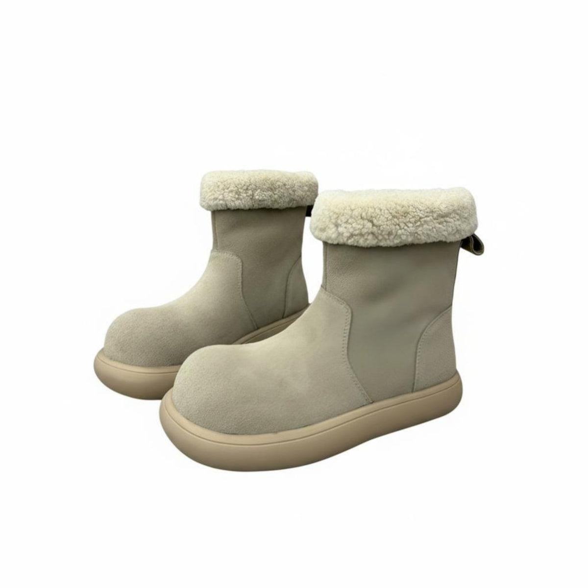 Suede Winter Boots, Fleece Lined, Anti-Slip Sole, Cute Round Toe, Warm Short Boots for Women